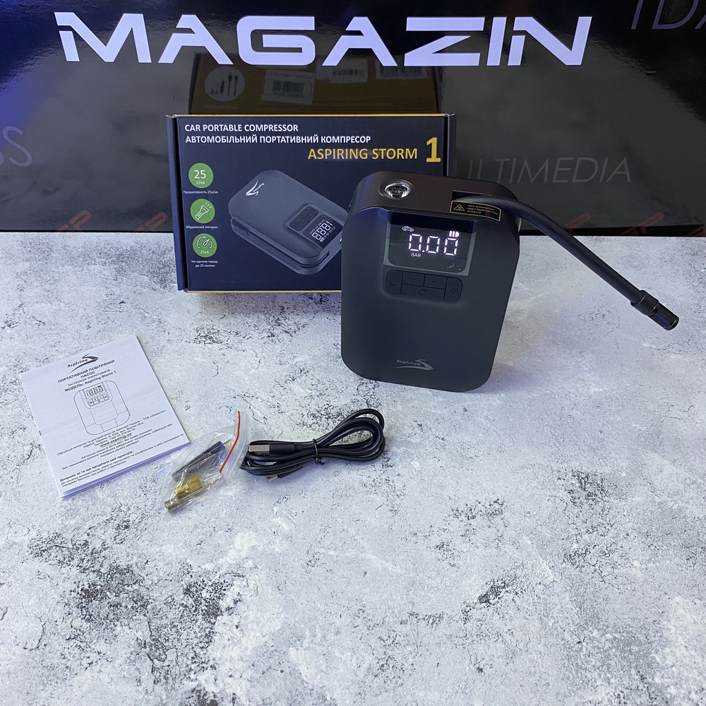 Портативний компресор для авто Aspiring Storm 1