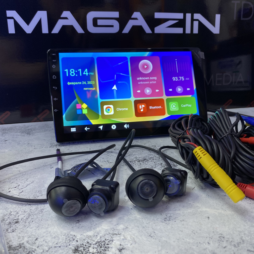 Штатна мультимедіа DSP PRX 4-64, PSQ, 4G, Qled + комплект камер 360 градусів